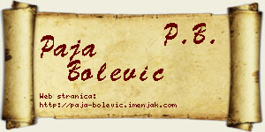 Paja Bolević vizit kartica